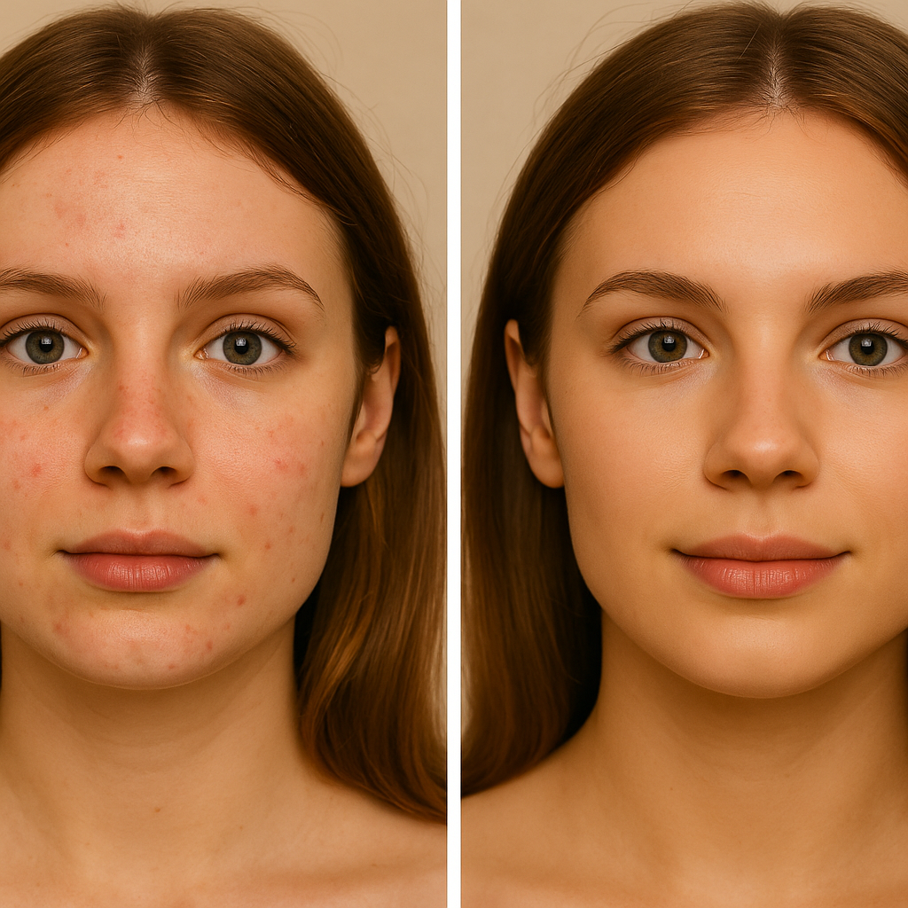 Under eyes – before/after